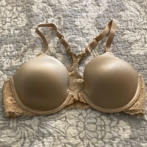 Maidenform Lace Trimmed Tan Racerback Bra